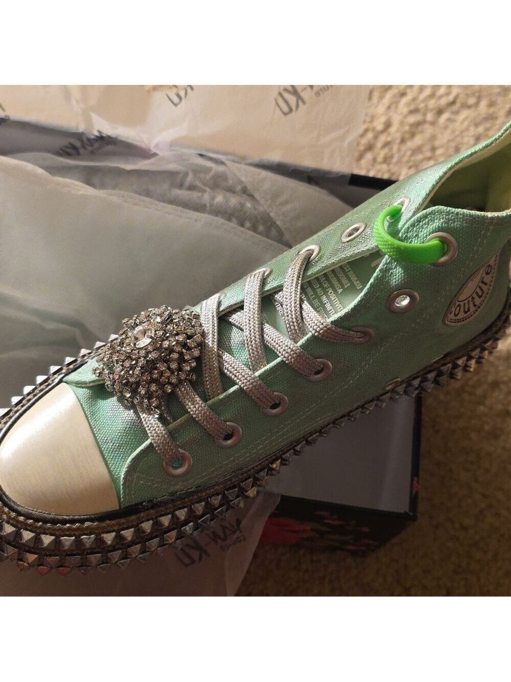 101. FREE PEOPLE Nan ku sneakers revolve green euro Size 37 - Picture 3 of 6